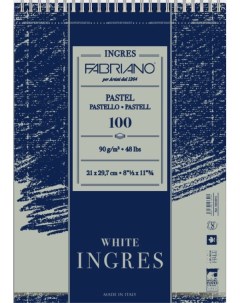 Альбом для пастели Ingres 21x29 7 см белая бумага 100 листов спираль Fabriano