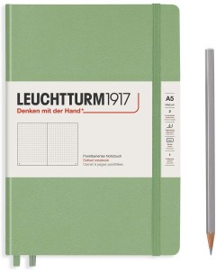 Блокнот Leuchtturm A5 в точку 125 листов пастельный зеленый твердая обложка Leuchtturm1917