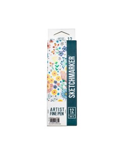 Набор капиллярных ручек Artist fine pen Basic 1 12 цветов Sketchmarker