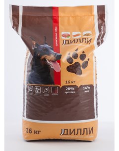 Сухой корм для собак для активных полнорационный 16 кг Дилли