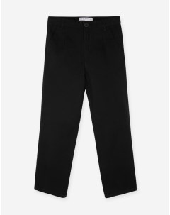 Чёрные школьные брюки чиносы Straight для мальчика Gloria jeans