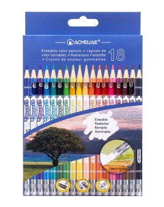 Набор карандашей стираемых цветных 24 цв картонном футляре Acmeliae
