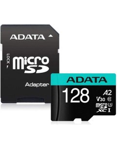 Карта памяти 128Gb microSD Premier Pro Class 10 UHS II U3 V30 A2 адаптер AUSDX128GUI3V30SA2 RA1 Adata