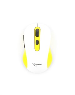 Мышь беспроводная MUSW 221 Y 1600dpi оптическая светодиодная USB белый желтый Gembird