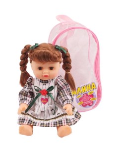 Кукла Алина 28 см русская озвуч эл пит AG13х3шт вх в компл ПВХ рюкзак Наша игрушка