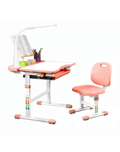 Комплект парта и стул Ara со светильником белый розовый Anatomica