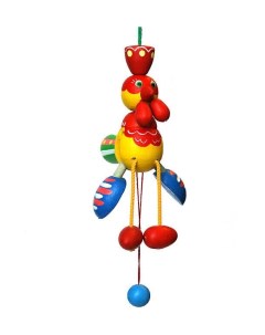 Подвесная игрушка С112 Петушок дергунчик дерево Климо
