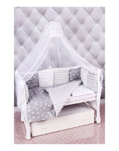 Комплект в кроватку Комплект в кроватку Royal Baby 18 предметов серый Amarobaby