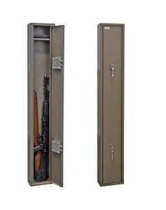Оружейный сейф шкаф Д 4 на 2 ружья Высота ружья 1290мм 20х12х130мм Ключевой Контур
