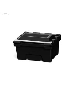 Ящик с крышкой и дозатором FB22501 250 л цвет черный Polimer group