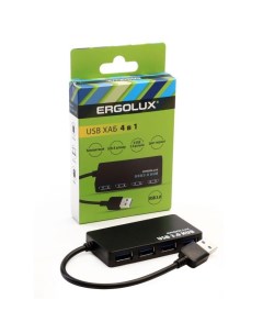 Разветвитель USB ELX SLP01 C02 4USB 2А коробка черн 15109 Ergolux