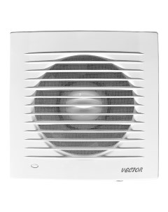 Вентилятор вытяжной 80 С до 6 кв м воздухообмен 80 м3 ч белый Vector
