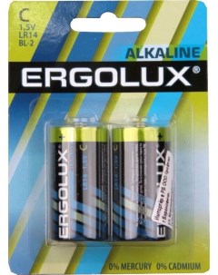 Набор из 2 шт LR14 Alkaline BL 2 LR14 BL 2 батарейка 1 5В Ergolux