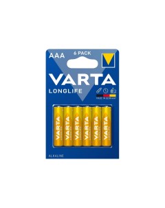 Батарейка LONGLIFE LR03 AAA BL6 Alkaline 1 5V 4103 04103101416 Varta