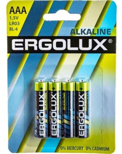 Набор из 4 шт LR03 Alkaline BL 4 LR03 BL 4 батарейка 1 5В Ergolux