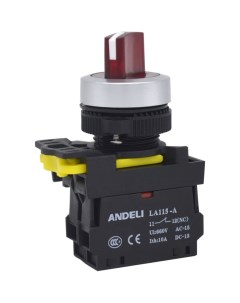 Плоская кнопка ANDELI LA115 A5 10D с подсветкой красный 220В ADL10 205 Nobrand