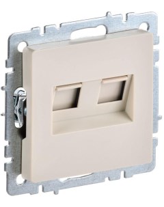 Розетка компьютерная двойная СП RJ45 кат 5E BRITE РК10 2 БрКр беж BR K20 1 K10 Iek