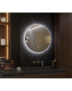 Зеркало круглое парящее Moon D40 для ванны с холодной LED подсветкой сенсорная кнопка Auramira
