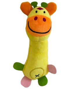 Игрушка для собак жираф с разноцветными ножками с пищалкой желтый Puppystar