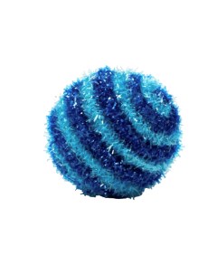 Игрушка для кошек Шар погремушка блестящий двухцветный синий 5 см Пижон