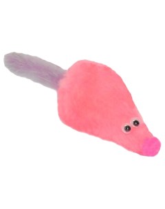 Игрушка для кошек Мышь с мятой с хвостом из натуральной норки розовая Gosi