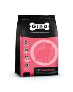 Сухой корм для кошек CAT при нормальном уровне активности кролик рис 18кг Gina