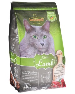 Сухой корм для кошек Adult Lamb ягненок и рис 2кг Leonardo