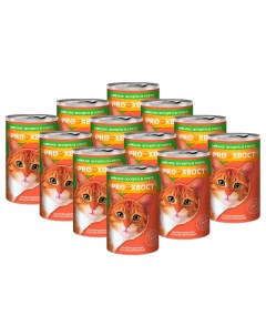 Консервы для кошек с мясным ассорти в соусе 12 шт по 415 г Proхвост