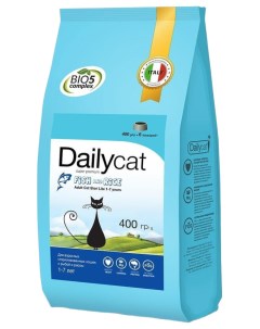 Сухой корм для кошек Dailyсat с рыбой и рисом для стерилизованных 4шт по 0 4кг Dailycat