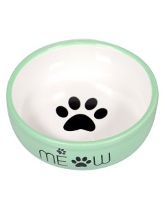 Миска для кошек керамическая зеленая 0 32 л N1