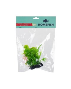 Искусственное растение для аквариума HOMEFISH Платицериум пластиковое с грузом 12 см Home-fish