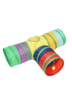 Туннель для кошек шуршащий Тройник 80х25см разноцветный Пижон