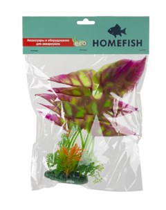 Искусственное растение для аквариума HOMEFISH Антуриум пластиковое с грузом 22 см Home-fish