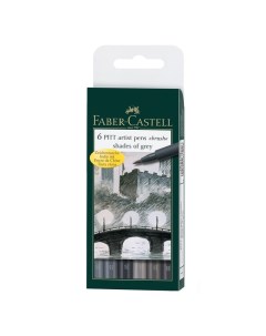 Набор капиллярных ручек Pitt Artist Pen Brush круглые оттенки серого 6шт Faber-castell
