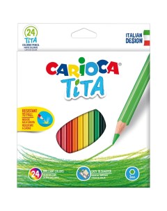 Карандаши цветные 24 цвета Tita L 174мм D 7 4мм d 3мм 6гр пластик 6 уп Carioca