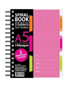 Бизнес тетрадь А5 Selection Spiral Book 140 листов розовая 170x206мм 14шт Attache