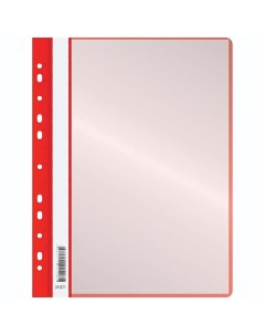 Папка файловая 10 вкладышей А4 пластик с перфорацией 150мкм красная 10шт Officespace