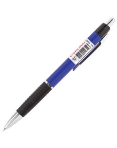 Ручка шариковая автоматическая 0 35мм синий чернил хромированные детали 12шт Офисмаг