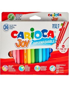 Набор фломастеров 36 цветов Joy линия 1 2 6мм смываемые 6 уп Carioca