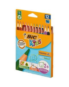 Карандаши цветные 12 цветов Kids Evolution Triangle 3гр пластик 12 уп Bic