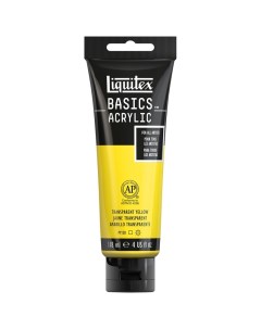 Краска акриловая художественная Basics 118мл туба 045 желтый прозрачный 3шт Liquitex