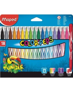 Набор фломастеров 18 цветов Color Peps Jungle линия 2 8мм 845421 12 уп Maped