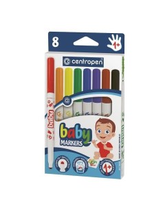 Набор фломастеров 8 цветов Baby Markers линия 1 2мм легкосмываемые 10 уп Centropen