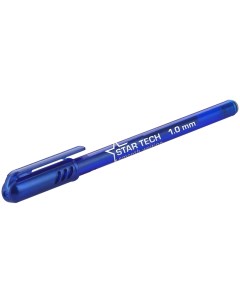 Ручка шариковая Star Tech 1мм синий чернил игольчатый стержень масляная 12шт Pensan