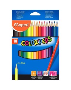 Карандаши цветные 18 цветов Color Peps 3гр флуор цвет 12 уп Maped