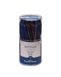 Ручка шариковая автоматическая SoftClick Original 0 7мм синий 24шт Bruno visconti