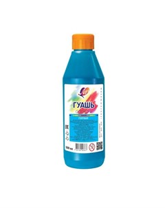 Гуашь цветная Классика голубая 500мл 670г пластиковая бутылка с дозатором 8шт Луч