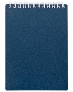 Блокнот 80л А5 Темно синий клетка спираль пластиковая обложка 56шт Hatber