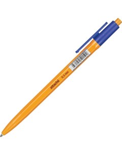 Ручка шариковая автоматическая Economy 0 5мм синий оранжевый корпус 50шт Attache