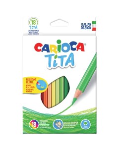 Карандаши цветные 18 цветов Tita L 174мм D 7 4мм d 3мм 6гр пластик 6 уп Carioca